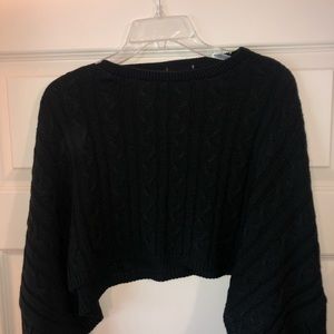 cropped cable knit sweater